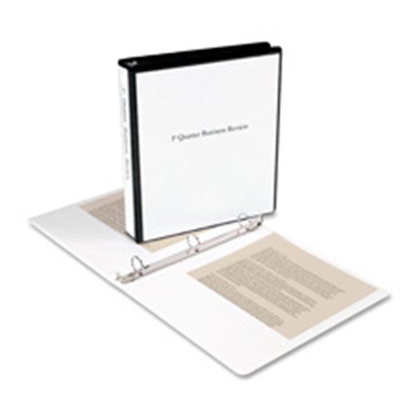 Business Source View Binder- w- 2 Inside Pockets- 2in. Capacity- White BSN09957